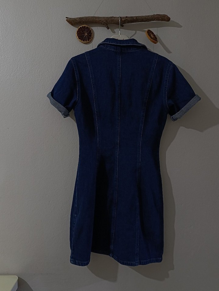 Mini Denim Elbise - Görsel 3