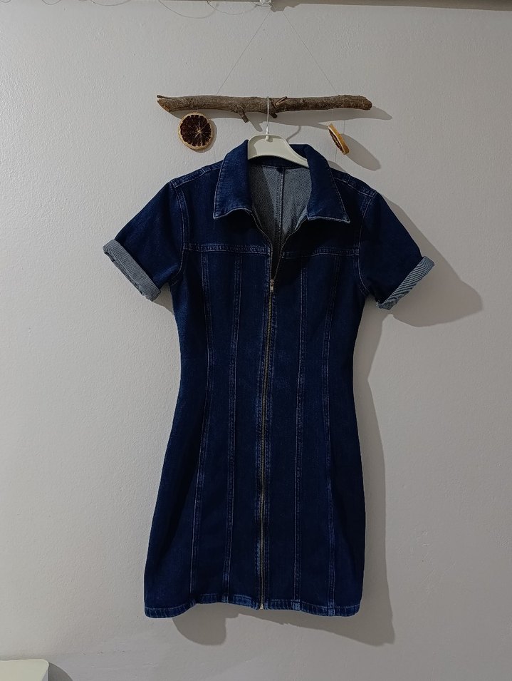 Mini Denim Elbise - Görsel 2