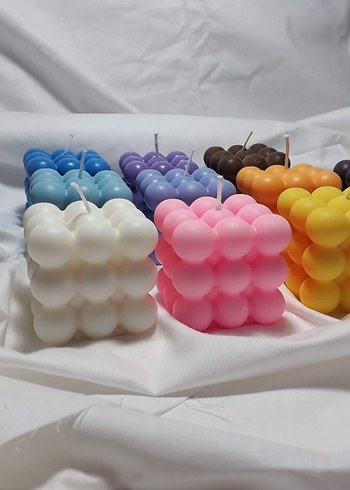 İkili Mavi Bubble Mum Seti - Görsel 2