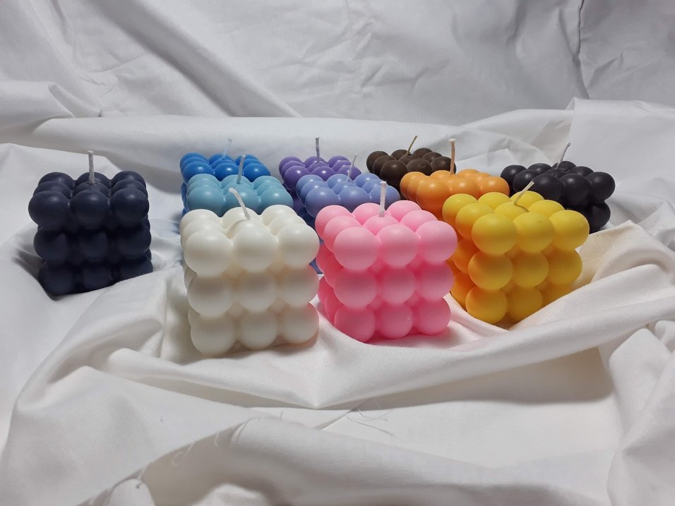 İkili Mavi Bubble Mum Seti - Görsel 2