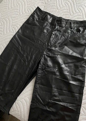 Kadın Siyah Deri  Pantolon - Görsel 2