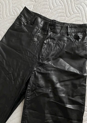 Kadın Siyah Deri  Pantolon - Görsel 3