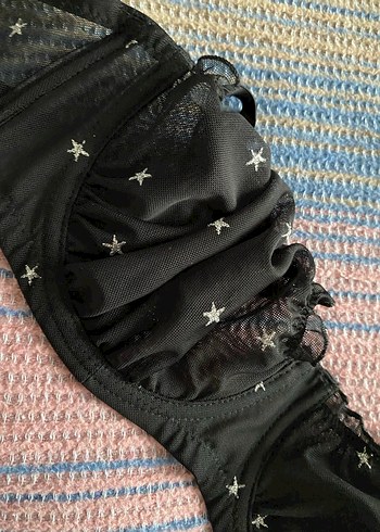 Nakışlı Siyah sutyen - Görsel 2