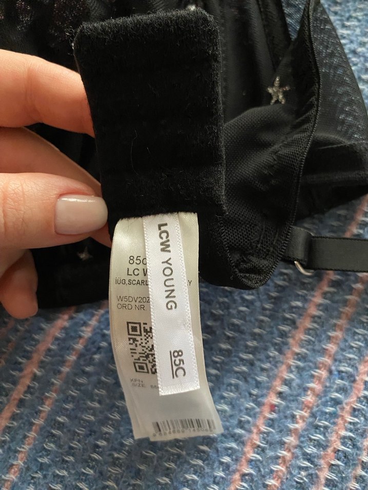 Nakışlı Siyah sutyen - Görsel 3