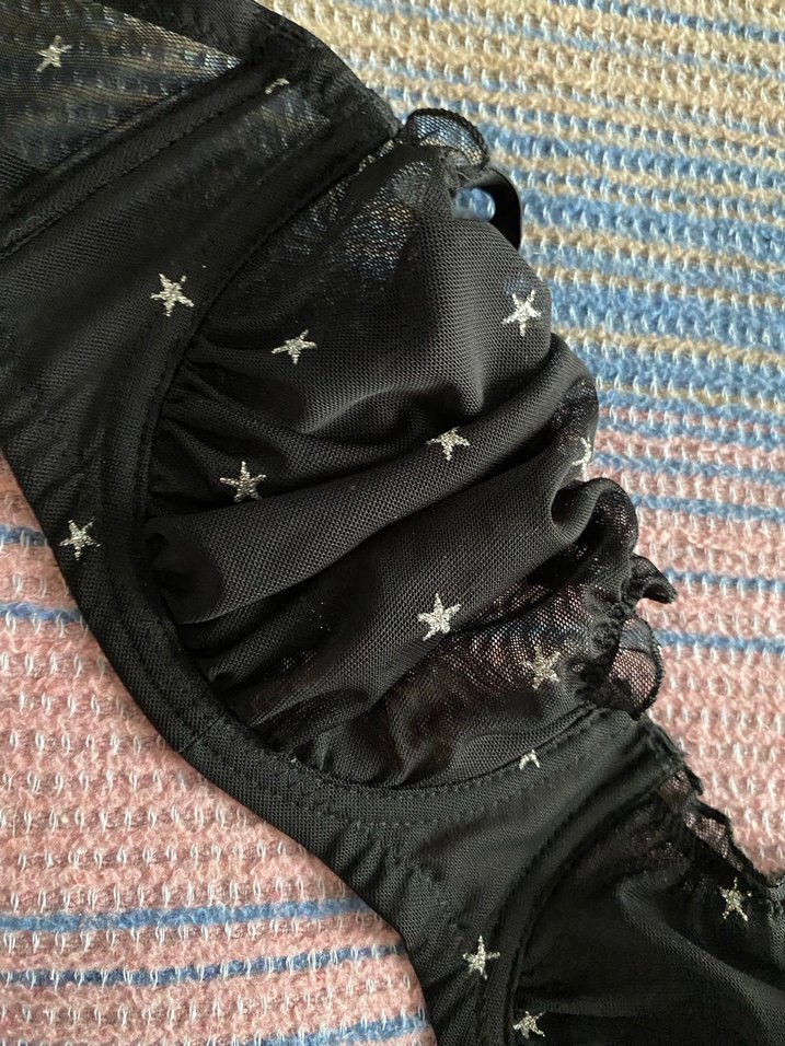 Nakışlı Siyah sutyen - Görsel 2