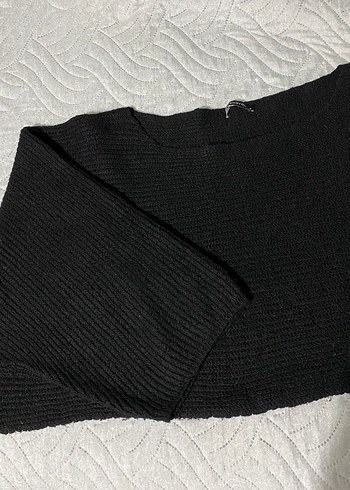 Siyah Kadın Triko Kayık Yaka Kazak - Görsel 2
