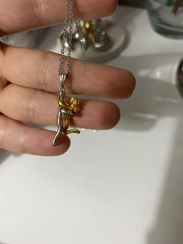 Zincir Detaylı Altın Renkli Midi Kolye - Görsel 2