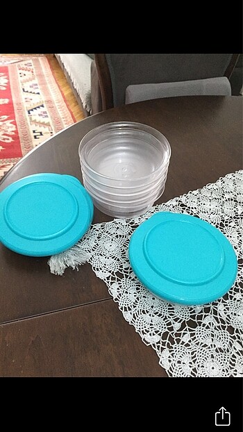 Beden turkuaz Renk Tupperware kristalin kase 275ml 6 adet