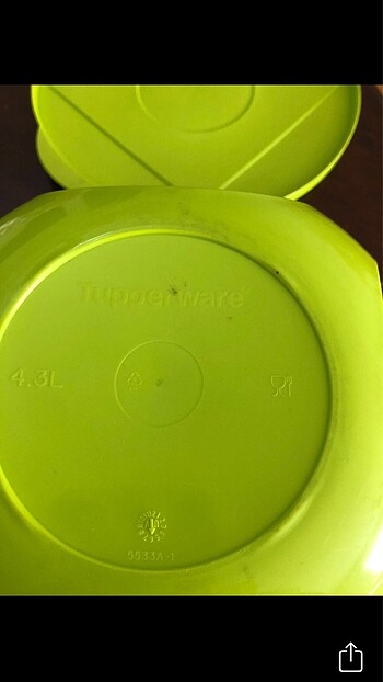  Beden yeşil Renk Tupperware saklama kabı 4.3lt
