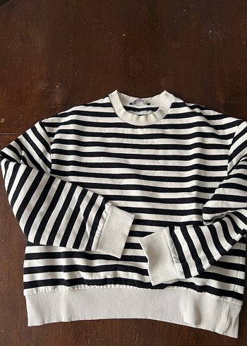 Zara çizgili sw S beden - Görsel 3