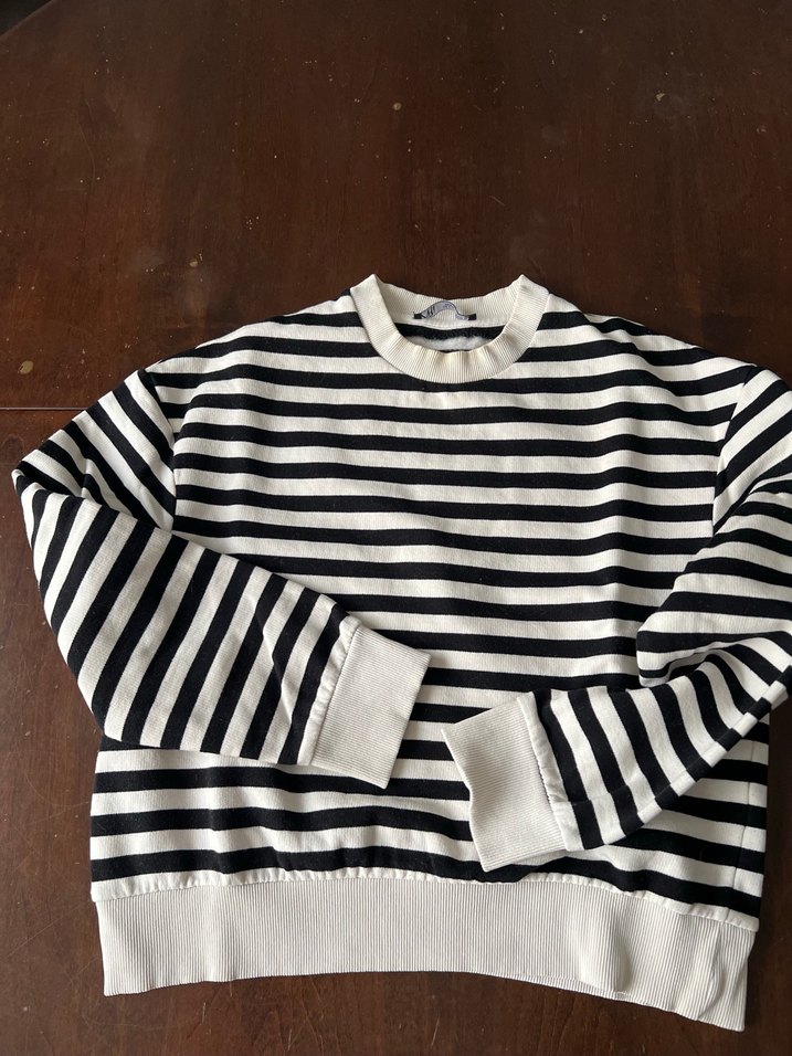 Zara çizgili sw S beden - Görsel 3