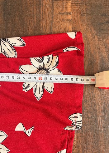 Kırmızı Çiçek Desenli Bohem Midi Elbise - Görsel 5