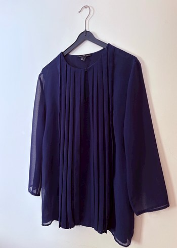 Lacivert Pilili Kadın Bluz - Görsel 2