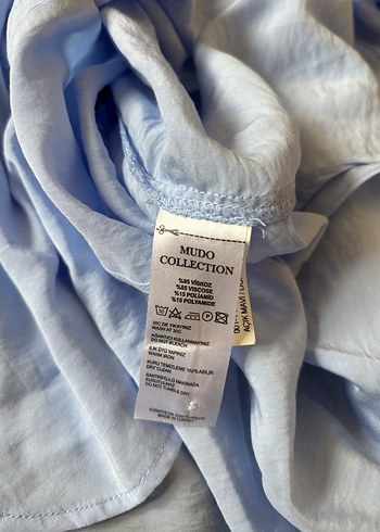 Mavi Uzun Kollu Düğmeli Gömlek - Görsel 4