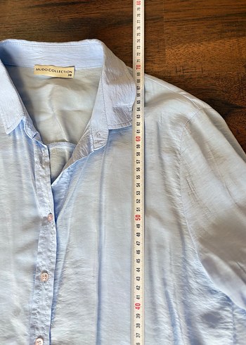 Mavi Uzun Kollu Düğmeli Gömlek - Görsel 5
