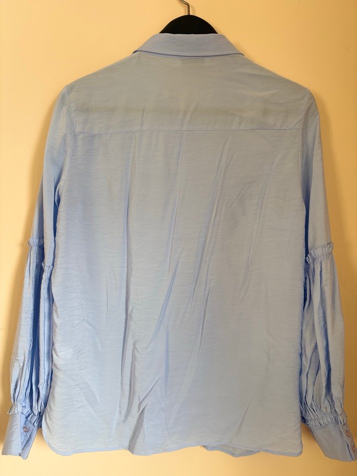 Mavi Uzun Kollu Düğmeli Gömlek - Görsel 3