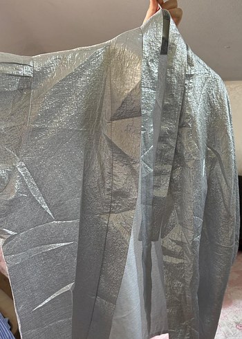 Gri Keten Midi Kadın Kimono