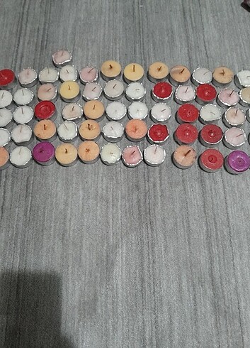 60 adet kullanilmamis mum 