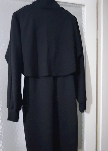 Siyah Drapeli Boğazlı Uzun Hamile Ceketi - Görsel 4