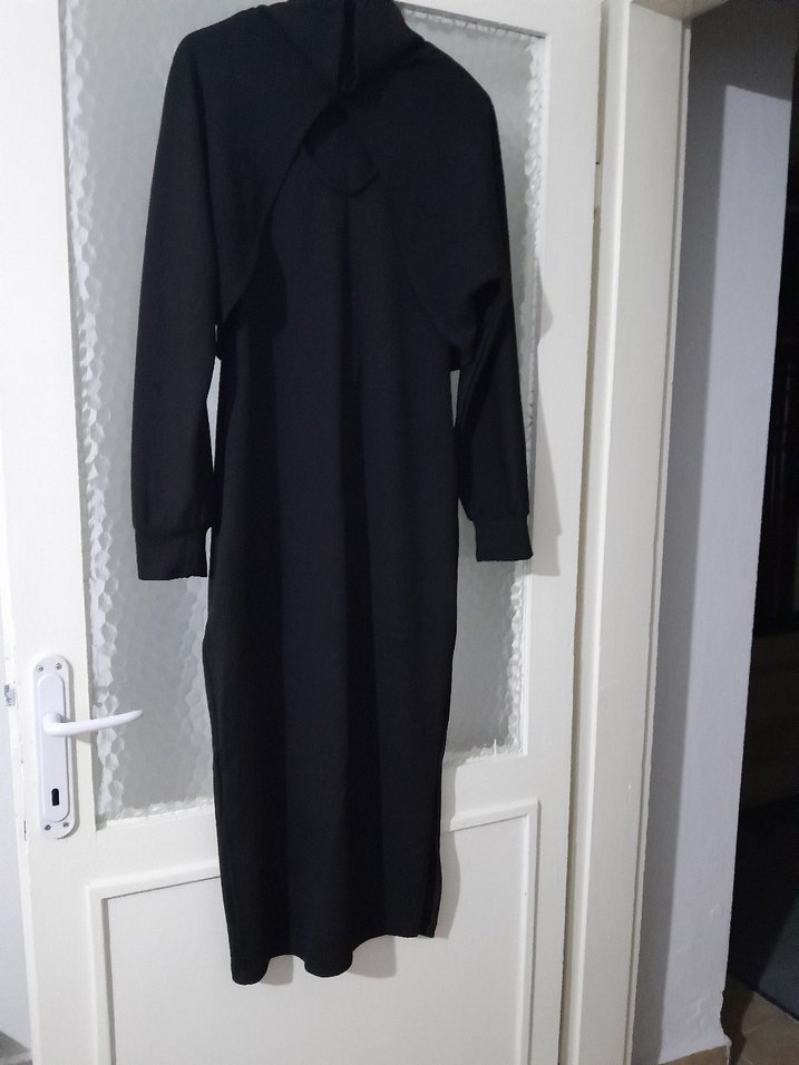 Siyah Drapeli Boğazlı Uzun Hamile Ceketi - Görsel 3