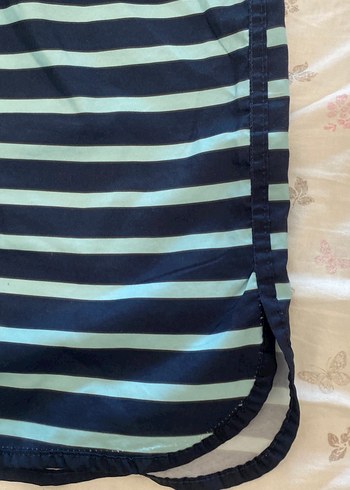 Mavi Çizgili Erkek   Kadın Deniz Şortu - Görsel 3
