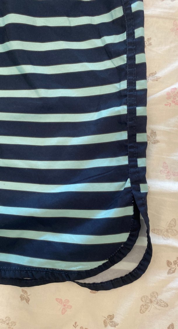 Mavi Çizgili Erkek   Kadın Deniz Şortu - Görsel 3