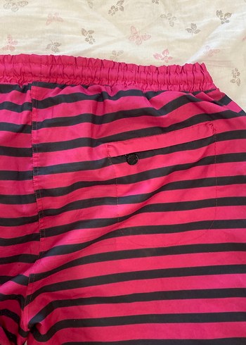 Pembe Siyah Çizgili Erkek  kadın Mayo - Görsel 5