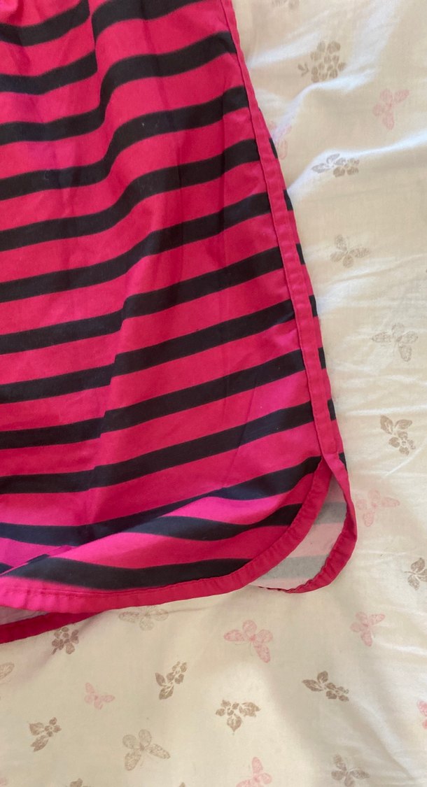 Pembe Siyah Çizgili Erkek  kadın Mayo - Görsel 4