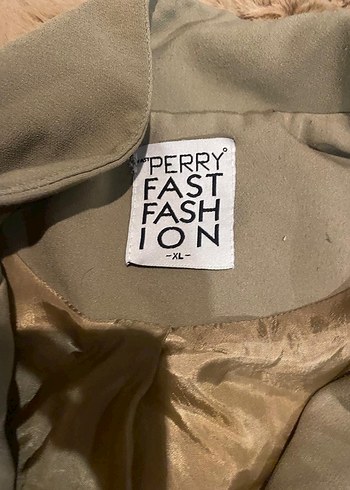 Bej Kadın Midi Boy Bol Kesim Kürk Detaylı Blazer - Görsel 5