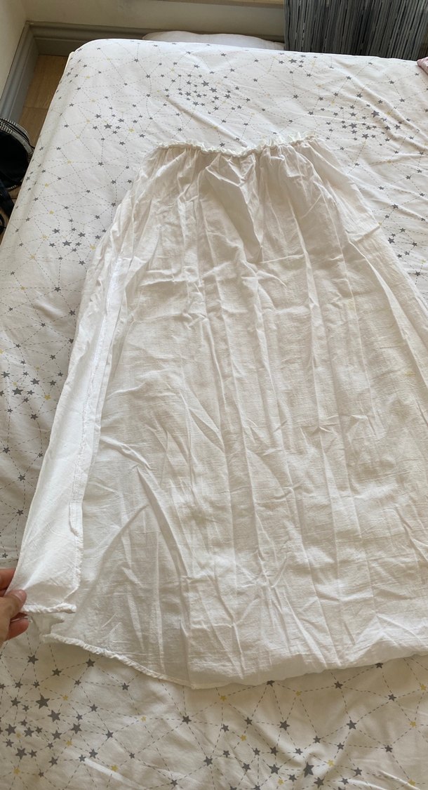 Beyaz Hamile Uzun Keten Etek - Görsel 2