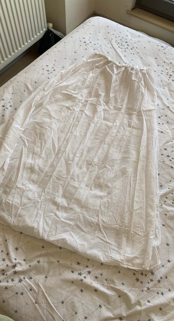 Beyaz Hamile Uzun Keten Etek - Görsel 3