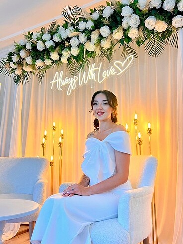Matmazel Beyaz Abiye/Söz/Nişan/İsteme Elbisesi
