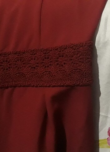 38 Beden bordo Renk Kiremit rengi Elbise