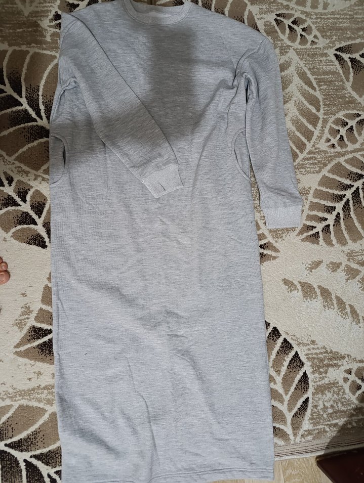 Gri Uzun Kollu Basic Sweatshirt - Görsel 2