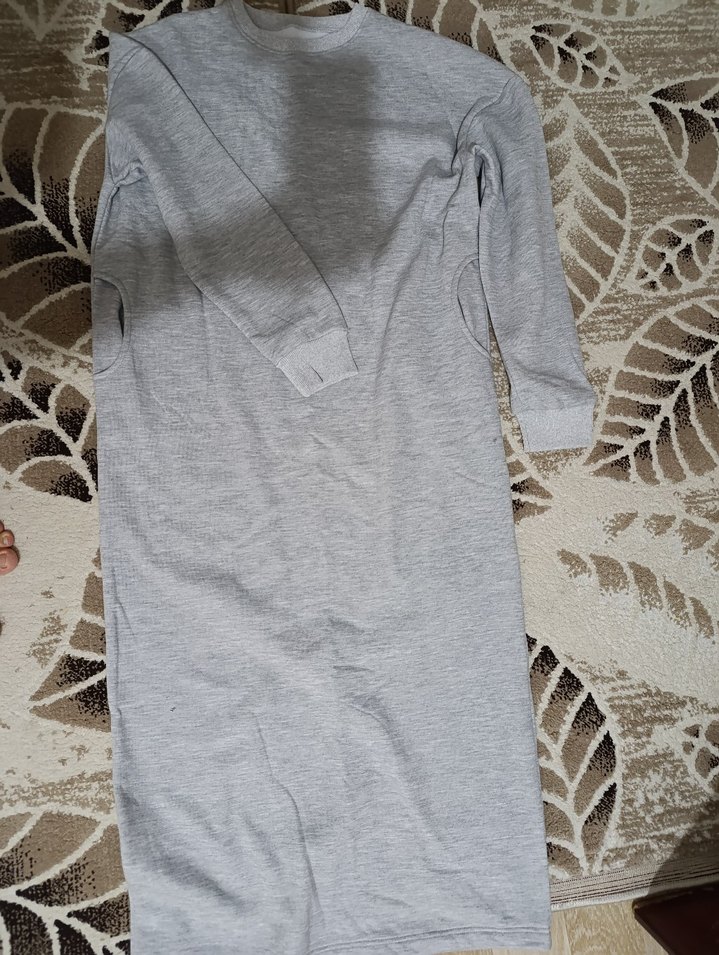 Gri Uzun Kollu Basic Sweatshirt - Görsel 3