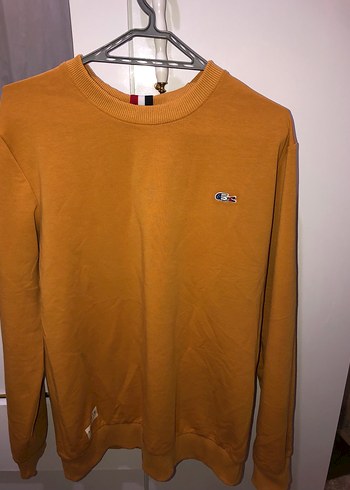 Sarı Sweatshirt, Bisiklet Yaka, Rahat Kesim