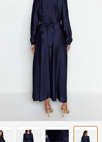 Çapraz baglama detaylı elbise - Görsel 6