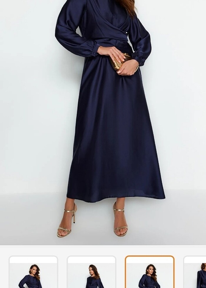 Çapraz baglama detaylı elbise - Görsel 3