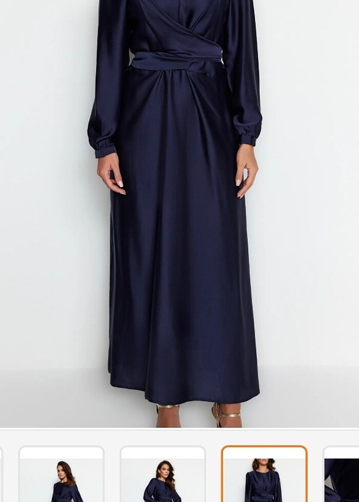 Çapraz baglama detaylı elbise - Görsel 4