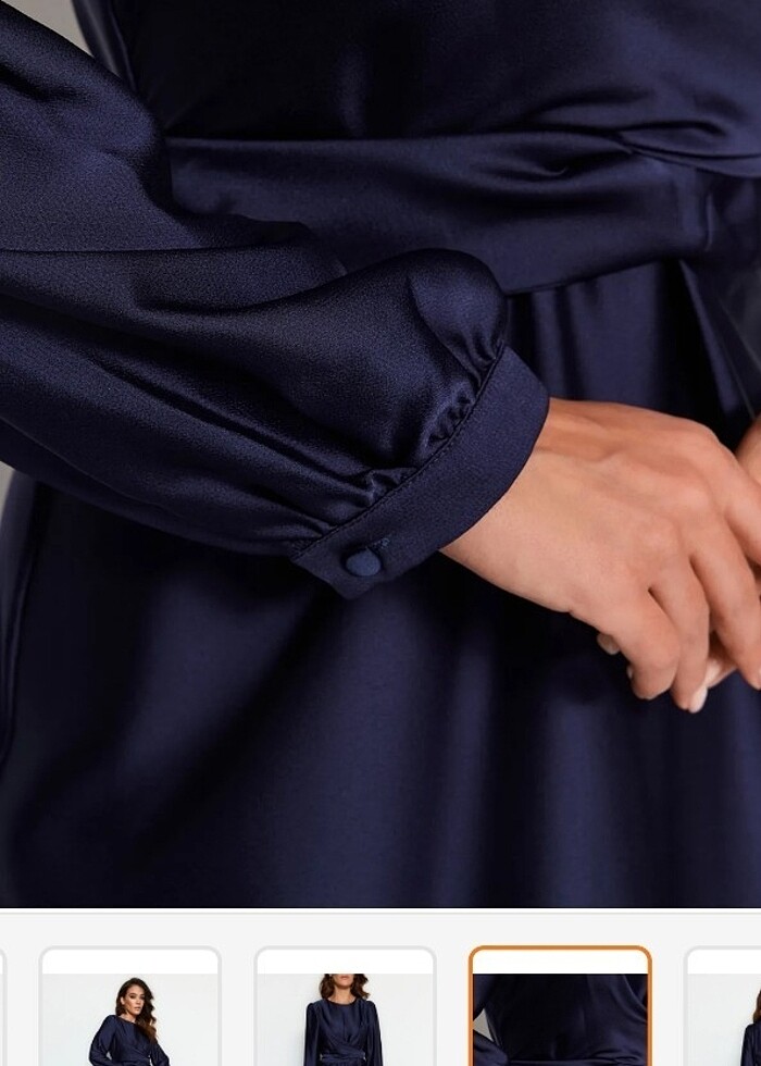 Çapraz baglama detaylı elbise - Görsel 5