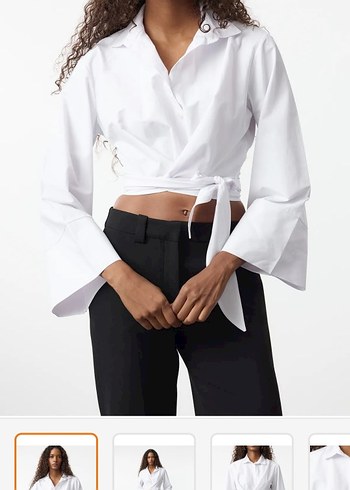 Beyaz Kemerli Kadın Gömlek - Görsel 3