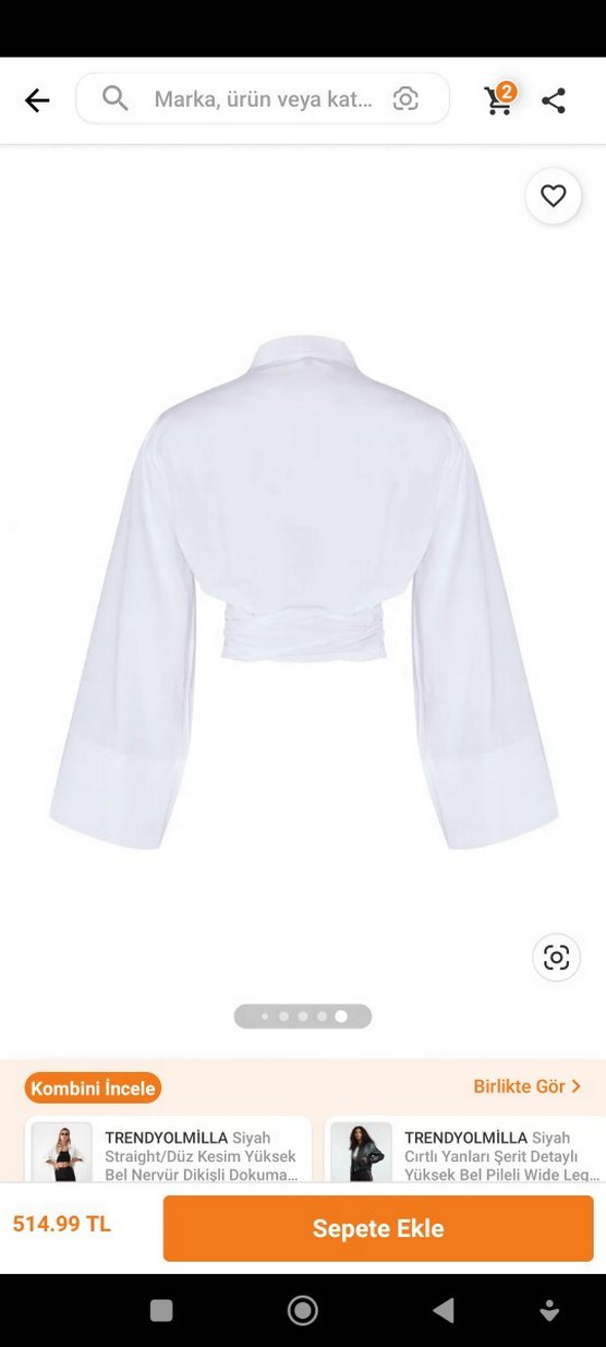 Beyaz Kemerli Kadın Gömlek - Görsel 2