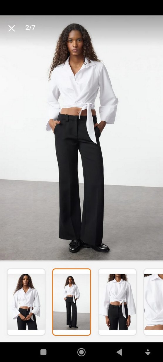 Beyaz Kemerli Kadın Gömlek - Görsel 5