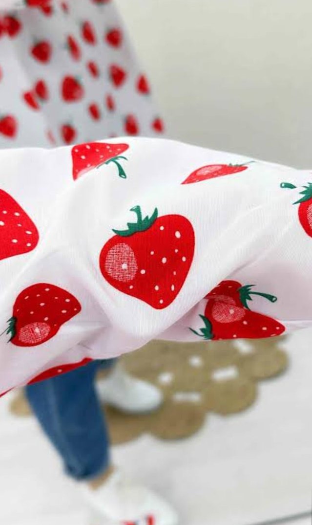 Diger Beyaz Çilek Desenli Gömlek - Görsel 4