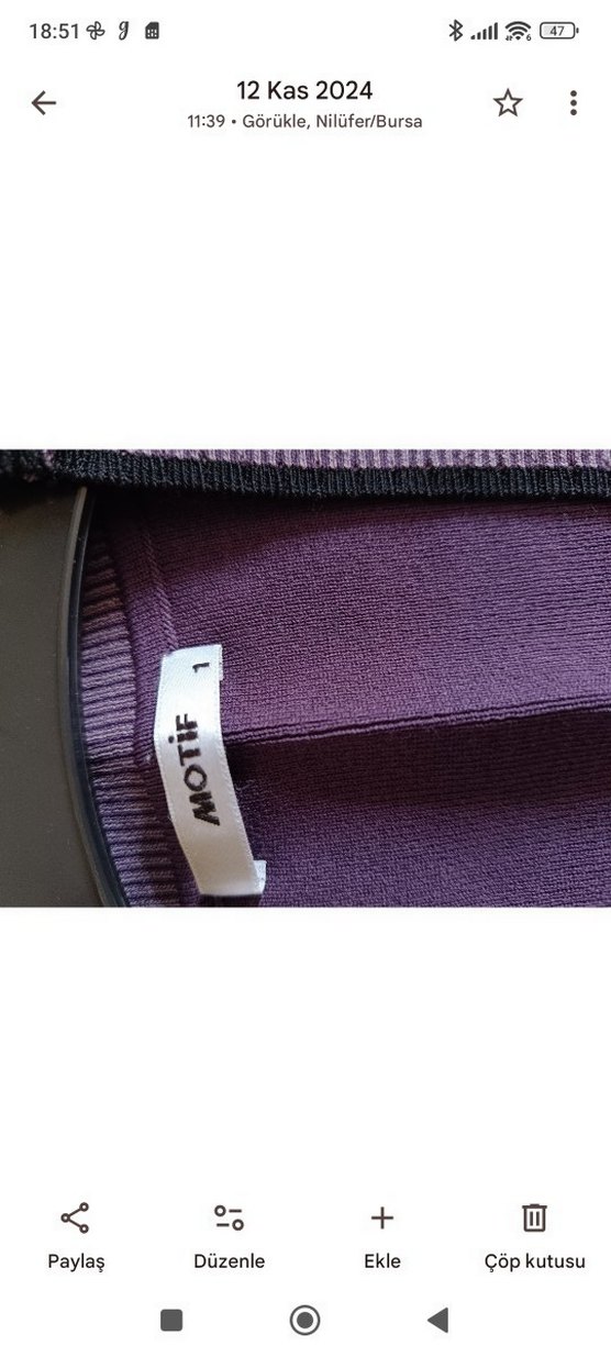 Mor Uzun Kollu Kadın Kaban - Görsel 2