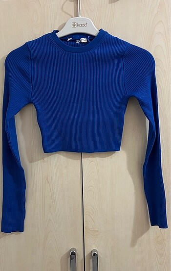 s Beden mavi Renk Zara marka crop bluz