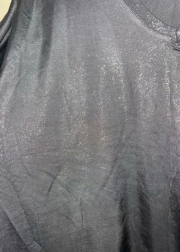 Gri simli V Yakalı Kadın Bluz - Görsel 7