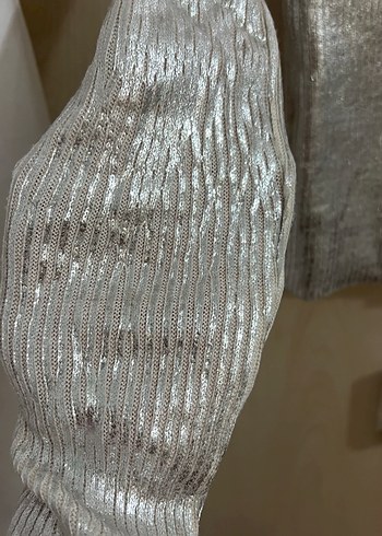 Parlak fitilli triko bluz - Görsel 8