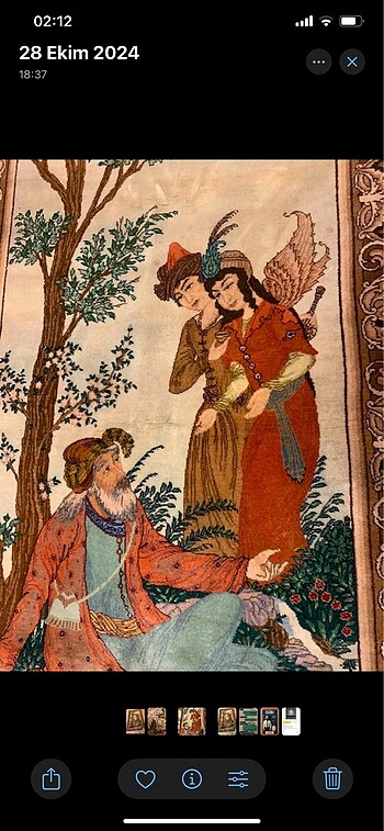 Orjinal antika İran duvar halısı