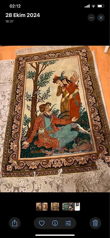 Diğer Orjinal antika İran duvar halısı